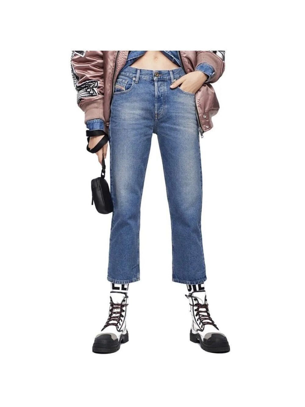 Diesel Aryel straight leg mid rise classic minimalist vtg style cropped jeans 28